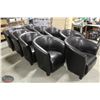 Image 2 : GROUP OF 9 LEATHERETTE BUCKET SEAT ARMCHAIRS