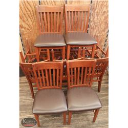 GROUP OF 10 REDWOOD RESTAURANT DINING CHAIRS W/