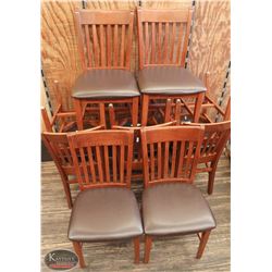 GROUP OF 10 REDWOOD RESTAURANT DINING CHAIRS W/
