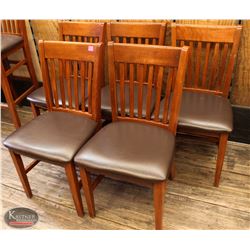 GROUP OF 5 REDWOOD RESTAURANT BARHEIGHT CHAIRS W/