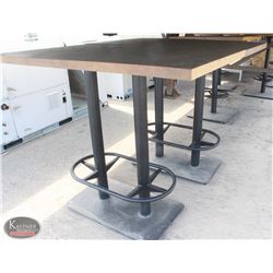 GROUP OF 7 BAR-HEIGHT RESTAURANT TABLES W/