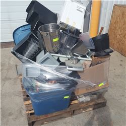 PALLET OF VARIOUS COMMERCIAL & KITCHEN MISC.