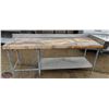 Image 1 : 89.5" BUTCHER BLOCK TABLE W/ BACKSPLASH * AS IS