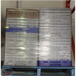 PALLET OF DISHWASHER RACKS FULL OF ASSORTED GLASS