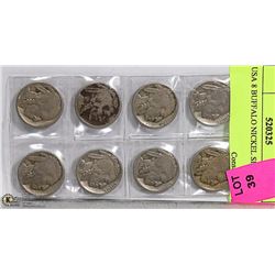 USA 8 BUFFALO NICKEL SET