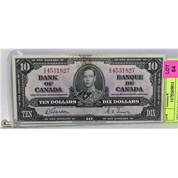 1937 CANADIAN $10 BILL