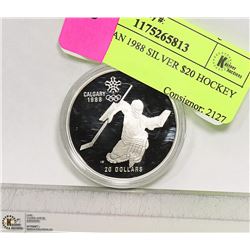 CANADIAN 1988 SILVER $20 HOCKEY COIN