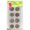 USA  8 MERCURY DIMES SET