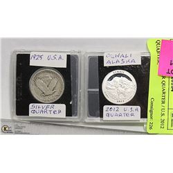 U.S. 1925 SILVER QUARTER / U.S. 2012 QUARTER,