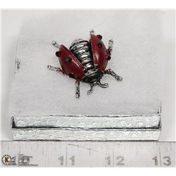 ENAMELED LADY BUG BROOCH