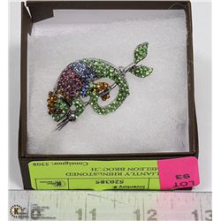 RHINESTONED CHAMELEON BROOCH