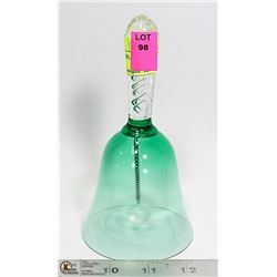 CRYSTAL GREEN GLASS BELL