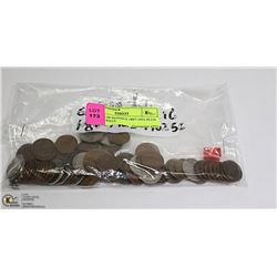 CANADA 60 PENNIES 1887-1952 PLUS  18 FIVE CENTS