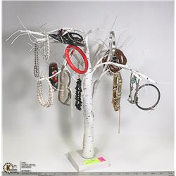 TREE STAND FULL OF VINTAGE BRACELETS