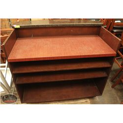 WOODEN HOSTESS STAND W/ GRANITE COUNTERTOP