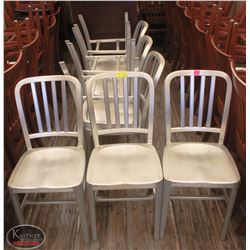 GROUP OF 9 WELDED ALUMINUM DINING CHAIRS