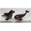 Image 1 : HANDCARVED WOOD SEAL AND WHALE