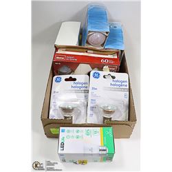 FLAT OF ASSORTED NEW LIGHT BULBS
