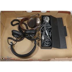 FLAT WITH 2 VINTAGE HEADPHONE SETS AND REALISTIC