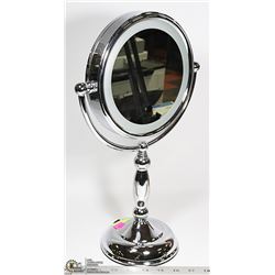SWIVEL CHROME COSMETIC MIRROR. 21"