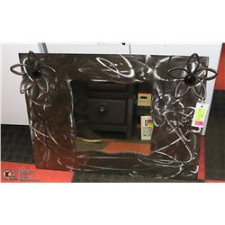 DECORATIVE STEEL FRAMED MIRROR 18" WIDE X 24 LONG