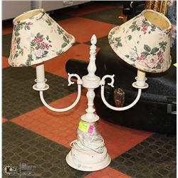 TABLE LAMP. CANDLESTICK STYLE. 2 BULB. FLORAL