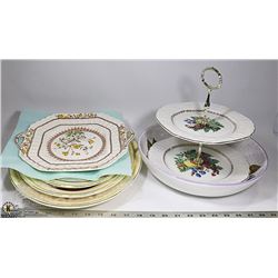 1930'S PLATTER TRIO PLUS FRUIT DISH , PLATTER AND