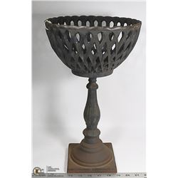 DECORATIVE CAST IRON PLANT HOLDER 16" TALL