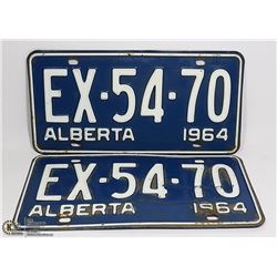 PAIR OF 1964 ALBERTA LICENSE PLATES