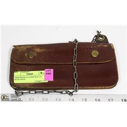 1920'S MANS LEATHER WALLET WITH CHAIN