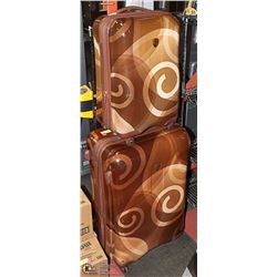 SET OF BROWN HEYS HARD CORE SUITCASES