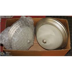SET OF 2 SATIN NICKEL, SWIRL GLASS BEDROOM LIGHTS
