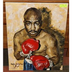 26 X 30 BOXING LEGEND EARNIE SHAVERS OIL ON CANVAS