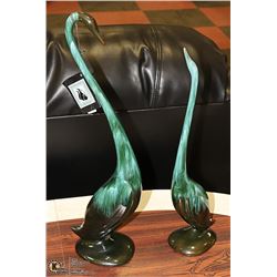 PAIR OF BLUE MOUNTAIN POTERY BIRD ORNAMENTS