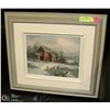 Image 1 : FRAMED OIL PAINTING OF AN OLD FARM HOUSE SCENE