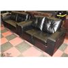 Image 1 : NEW BLACK LEATHERETTE SOFA WITH LOVE SEAT