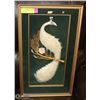 Image 1 : FRAMED ORIENTAL PICTURE - SEA SHELL/PEARL BIRD