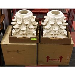 LOT OF 4 DECORATIVE PORCELAIN BASE FOR 7" COLUMN