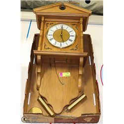 WOOD WALL HANGING PENDULUM CLOCK