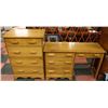 Image 1 : ESTATE 2PC BLONDE VILAS MAPLE 4 DRAWER TALL BOY