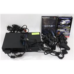 PLAYSTATION 2 WITH 3 CONTROLLERS, MEMORY CARD