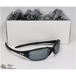 BOX OF OAKLEY STYLED BLACK UV 400 SUNGLASSES.