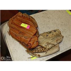 3 LARGE BASEBALL MITTS