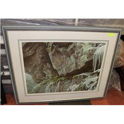 AT THE CLIFF BOBCAT ART BY ROBERT BATEMAN