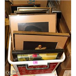 CONTAINER OF ASSORTED ESTATE PICTURES
