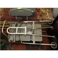 MEDICAL ITEMS: SHOWER/BATH CHAIR, WALKER PLUS