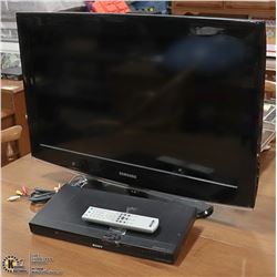 32 IN SAMSUNG TV, SONY DVD PLAYER +REMOTE