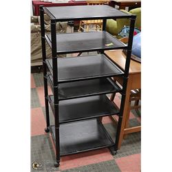 WOOD AND METAL ENTERTAINMENT STAND. FURNITURE