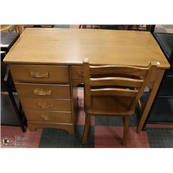 HEPWORTH MAPLE DESK WITH CHAIR. FURNITURE