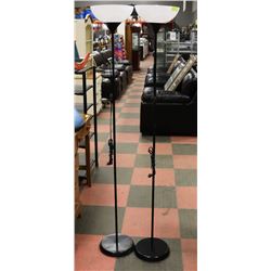 PAIR OF BLACK AND WHITE LAMPS